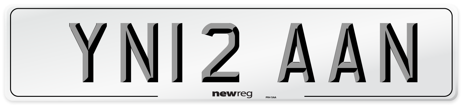 YN12 AAN Number Plate from New Reg